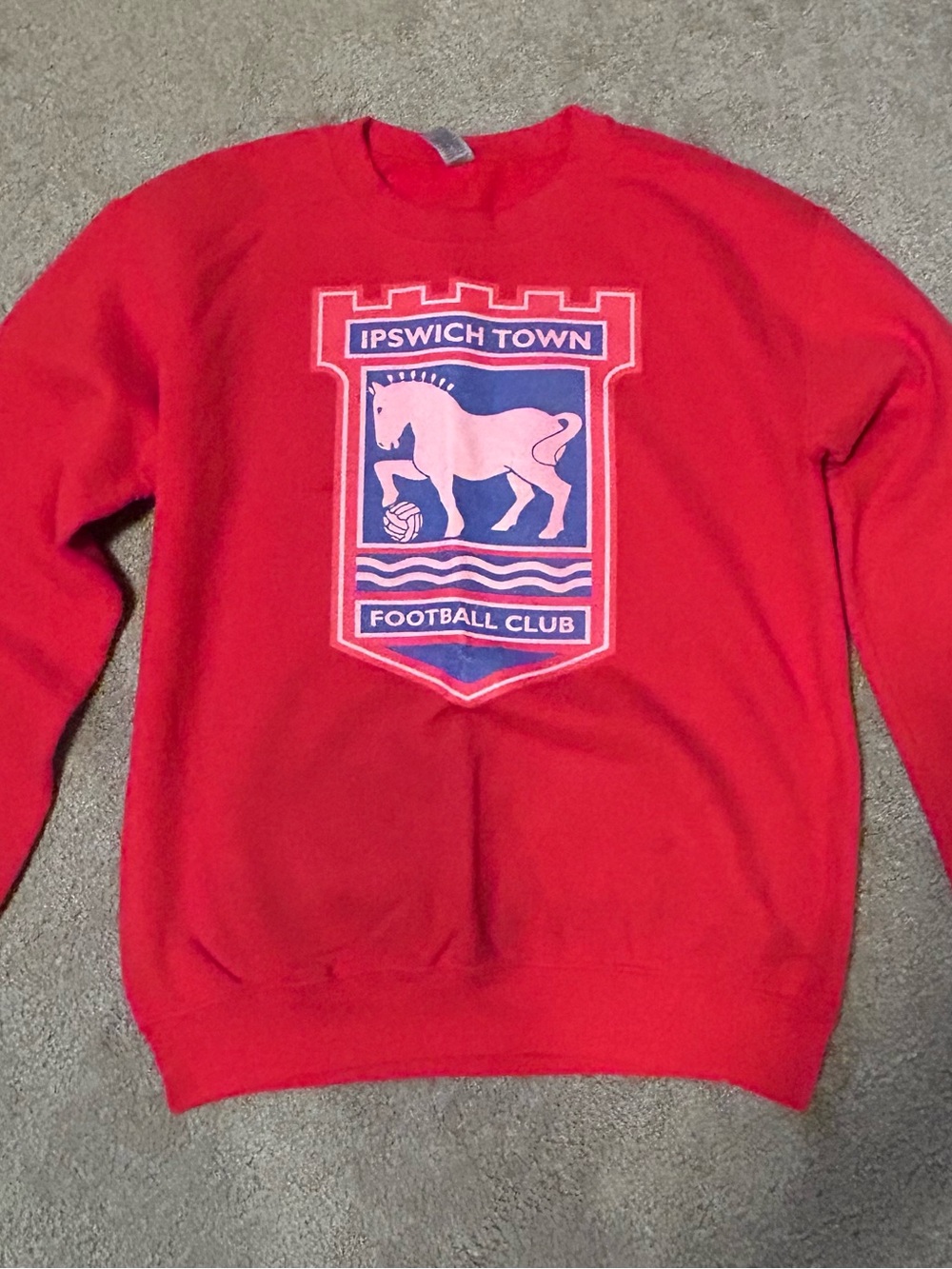 Gildan Red Ipswich Town Football Club Crewneck Sweatshirt